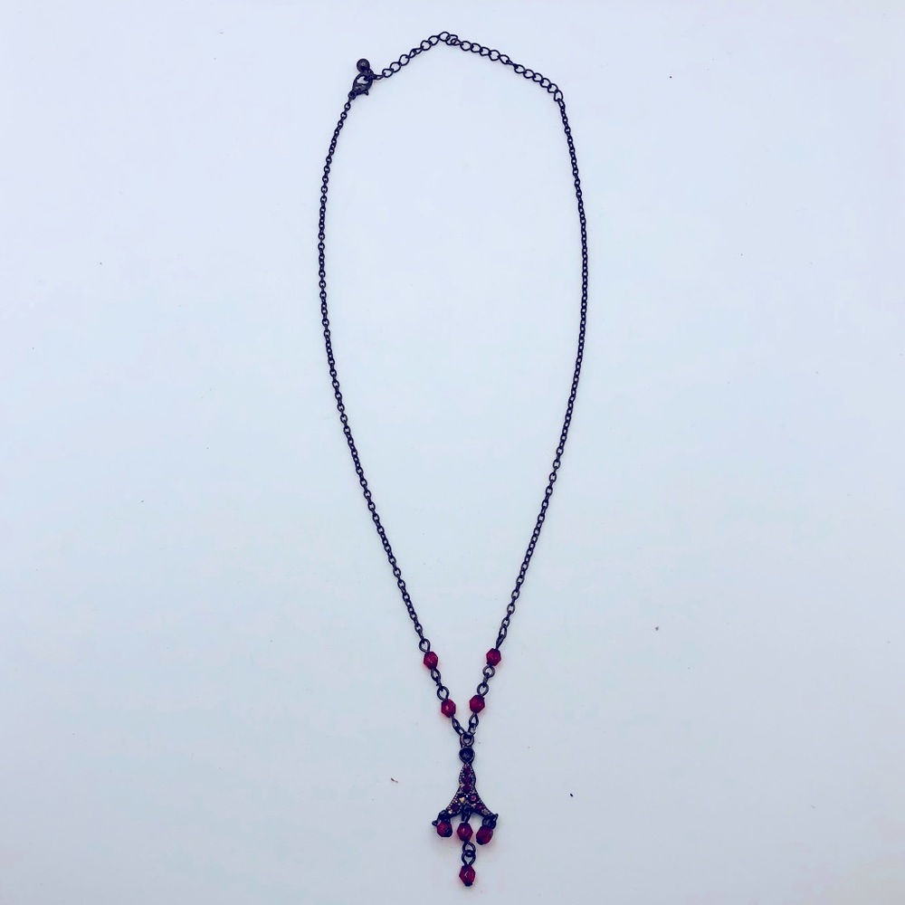 Unknown brand red jeweled necklace